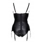 Mežģīņu korsešu krekliņš ar roku saitēm cottelli bondage melns 90d/xl