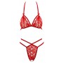 Atvērts mežģīņu apakšveļas komplekts s sarkans cottelli collection lingerie