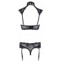 Mežģīņu apakšveļas komplekts 80c/m melns cottelli collection lingerie