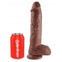 King cock 10 inch balls brown