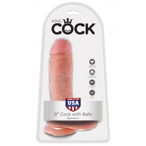 Klasiskais dildo 21cm ādas krāsa ar sēkliniekiem king cock Klasiskais dildo 21cm ādas krāsa ar sēkliniekiem king cock