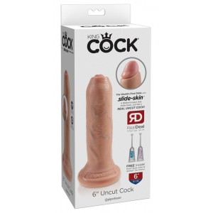 Reālistiskais dildo 16,5cm ādas krāsa king cock uncut Reālistiskais dildo 16,5cm ādas krāsa king cock uncut