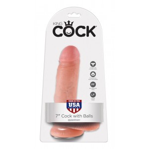 Klasiskais dildo 19,4cm ādas krāsa ar sēkliniekiem king cock Klasiskais dildo 19,4cm ādas krāsa ar sēkliniekiem king cock