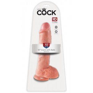 Klasiskais dildo 26,7cm ādas krāsa ar sēkliniekiem king cock