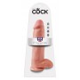 Klasiskais dildo 30,5cm ādas krāsa ar sēkliniekiem king cock