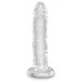 Caurspīdīgs Dildo - King Cock 17.8cm