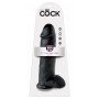 Klasiskais dildo 30,5cm melns ar sēkliniekiem king cock