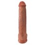 King cock 15" cock w balls tan