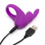 happy rabbit - rechargeable vibrating rabbit cock ring purple