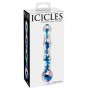 Stikla dildo icicles no. 8 clear/blue