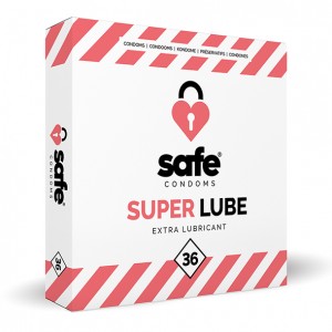 Prezervatīv safe - super lube; extra lubricant 36gab