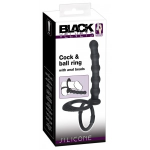 Black velvets cock & ball ring