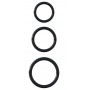 Erekcijas gredzenu komplekts melnā krāsā arī oliņām 3gab 5,1cm 4cm 3,2cm