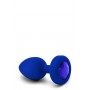 B-VIBE VIBRATING JEWEL PLUG L/XL NAVY