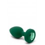 B-VIBE VIBRATING JEWEL PLUG M/L EMERALD GREEN