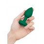 B-VIBE VIBRATING JEWEL PLUG M/L EMERALD GREEN