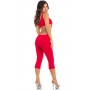 ONE SHOULDER CROPPED CATSUIT RED, S/M