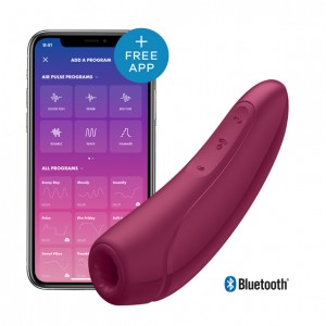Klitora gaisa stimulators ar vibrāciju - satisfyer curvy 1+ sarkans
