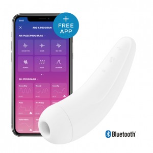 Klitora gaisa stimulatori Satisfyer - Curvy 2+ Air Pulse Stimulator + Vibration White