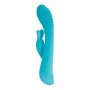 Vibrators ar klitoras stimulatoru ŪDENS 18cm Zils