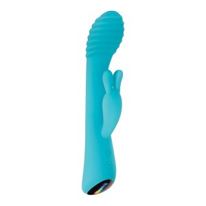 Vibrators ar klitoras stimulatoru ŪDENS 18cm Zils